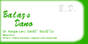 balazs dano business card